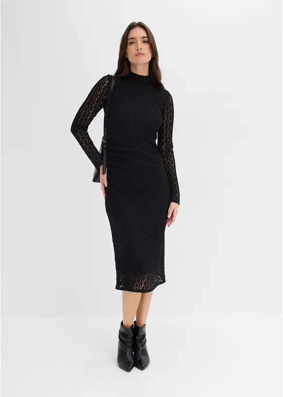 Abito di jersey con collo dritto, bonprix