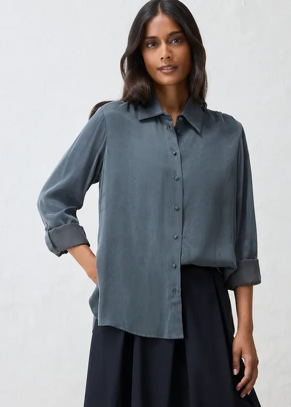 Camicia in misto cupro fluido, bonprix