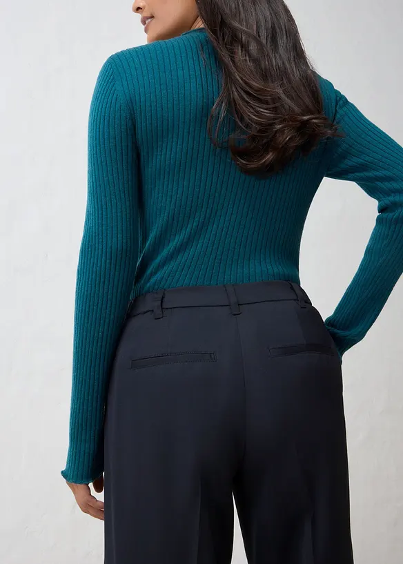 Pantaloni da completo in morbido misto lana dalla linea dritta, bonprix