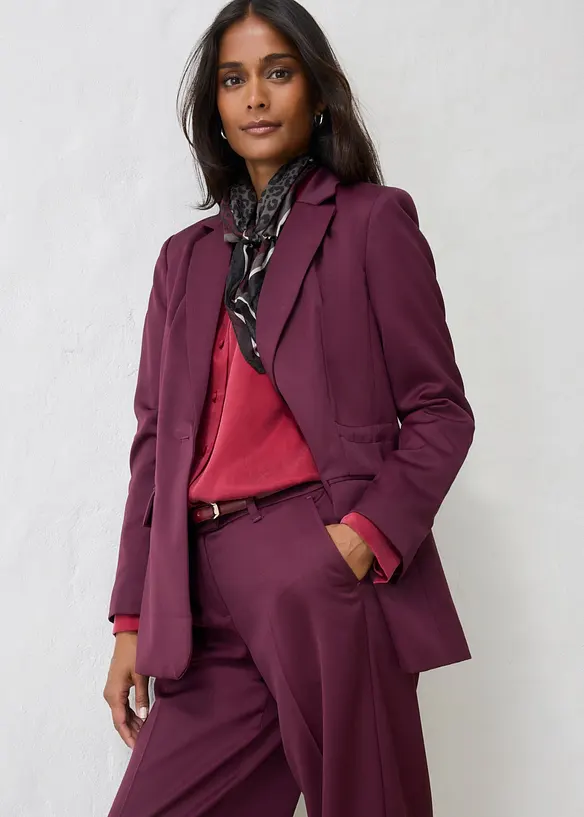 Pantaloni da completo in morbido misto lana dalla linea dritta, bonprix