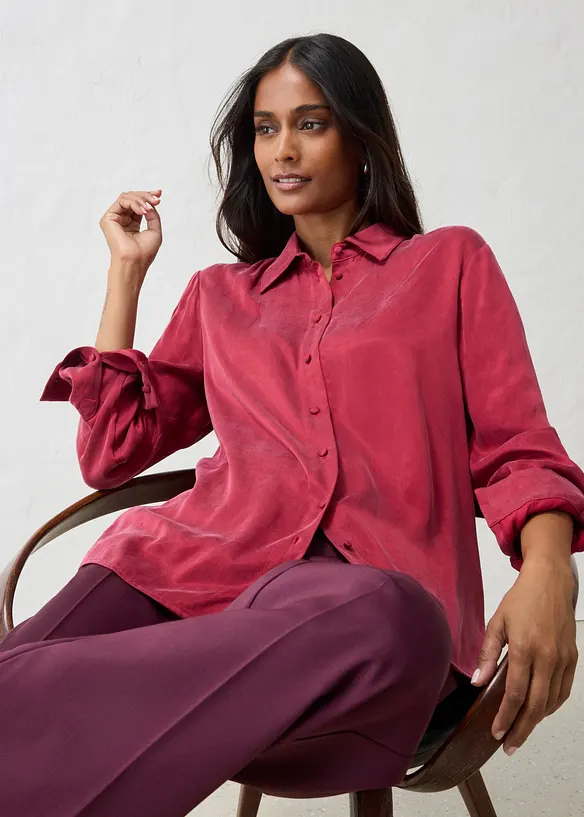 Camicia in misto cupro fluido, bonprix
