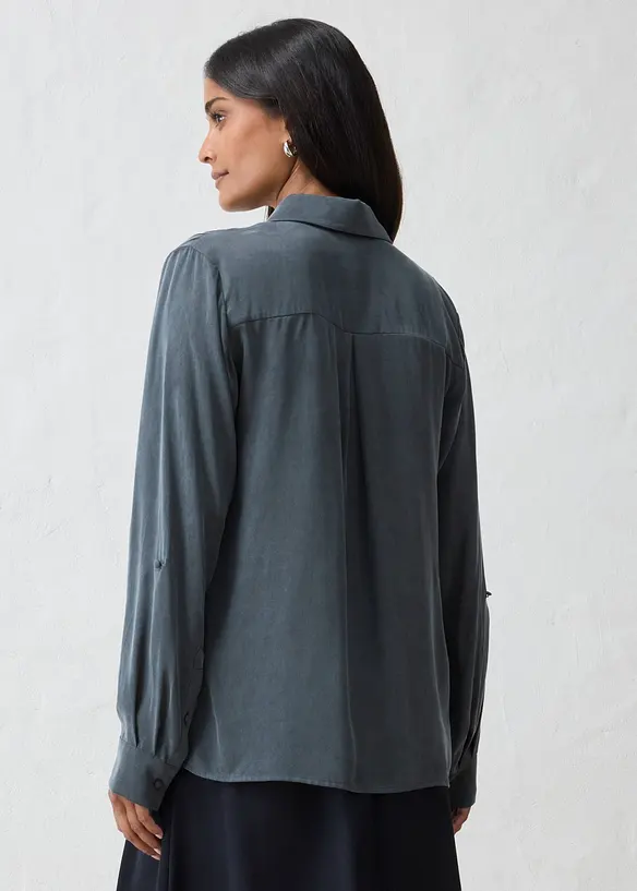 Camicia in misto cupro fluido, bonprix