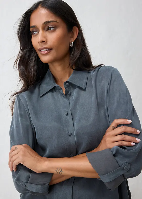Camicia in misto cupro fluido, bonprix