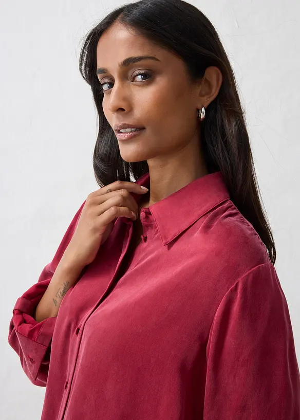 Camicia in misto cupro fluido, bonprix