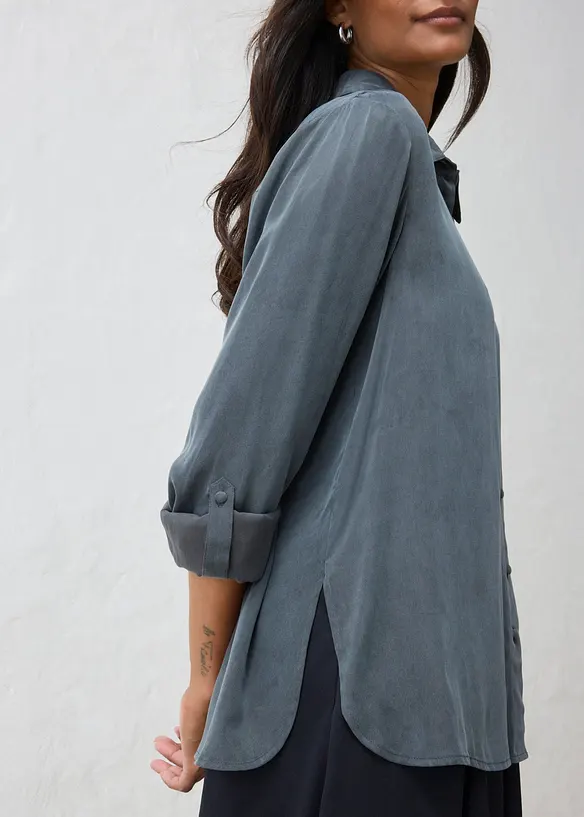 Camicia in misto cupro fluido, bonprix