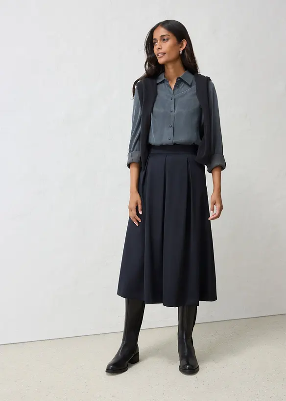Gonna midi in misto lana morbido, bonprix