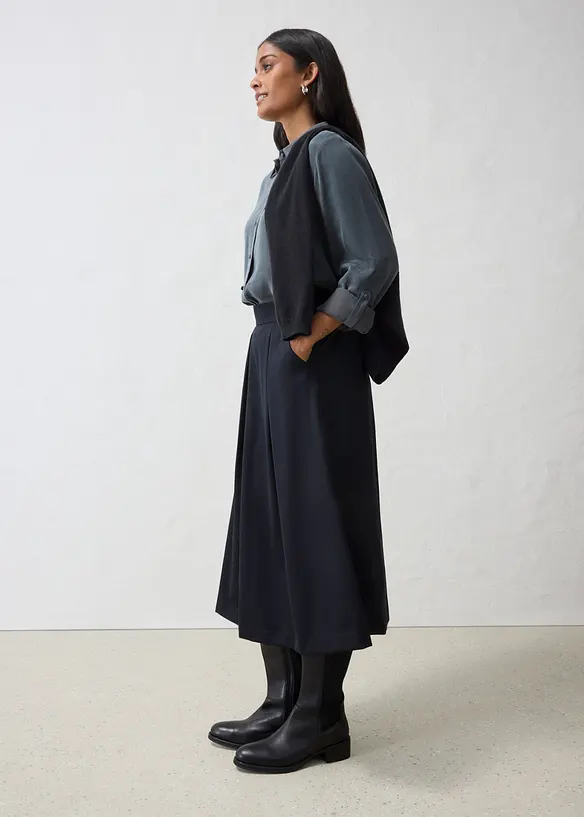 Gonna midi in misto lana morbido, bonprix