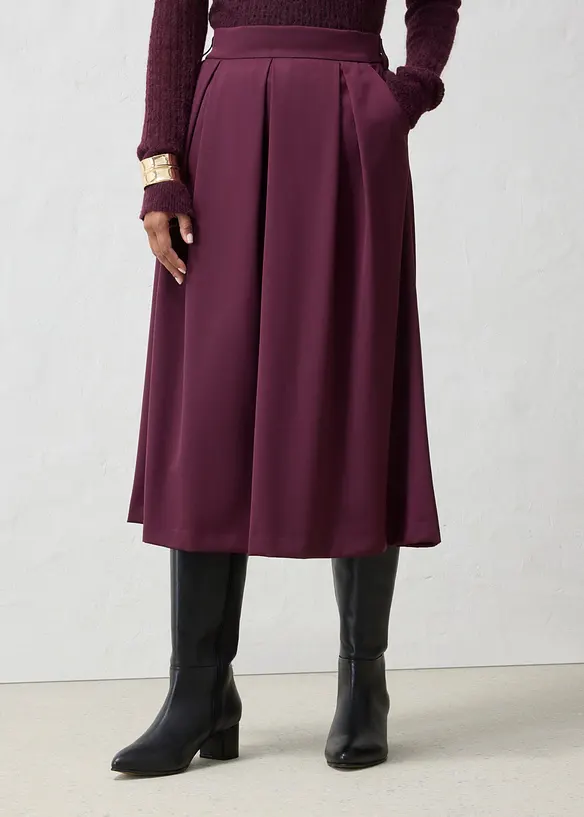 Gonna midi in misto lana morbido, bonprix