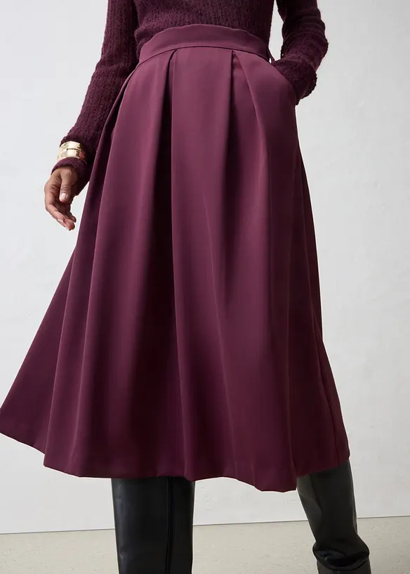 Gonna midi in misto lana morbido, bonprix