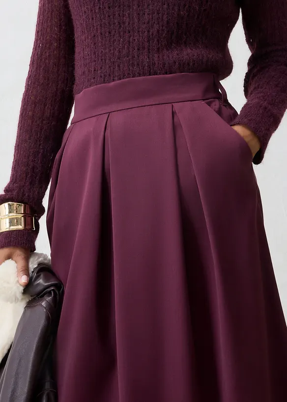 Gonna midi in misto lana morbido, bonprix
