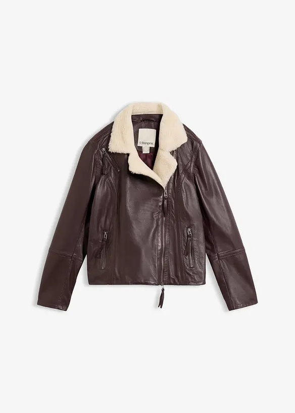 Giacca biker in nappa d'agnello, bonprix