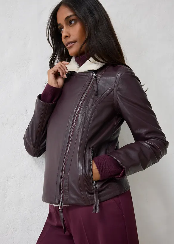 Giacca biker in nappa d'agnello, bonprix