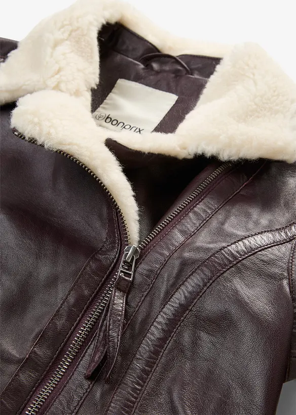 Giacca biker in nappa d'agnello, bonprix