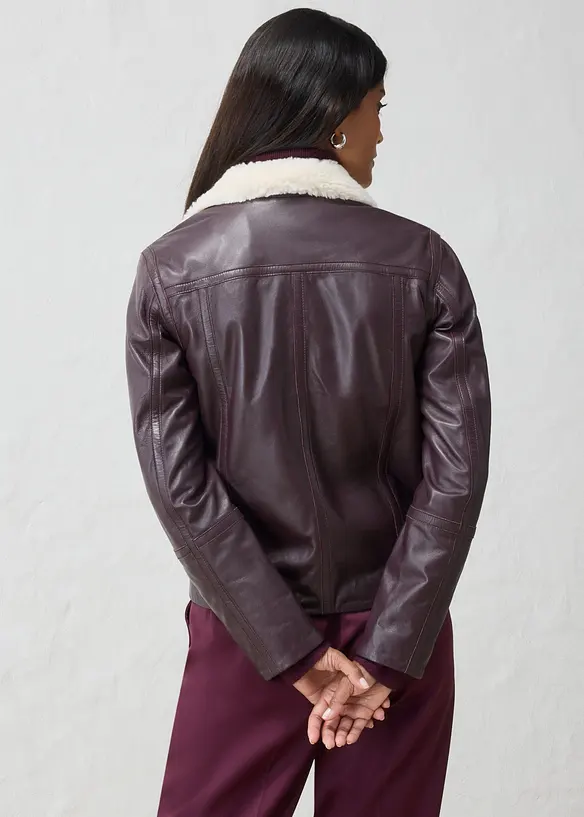 Giacca biker in nappa d'agnello, bonprix