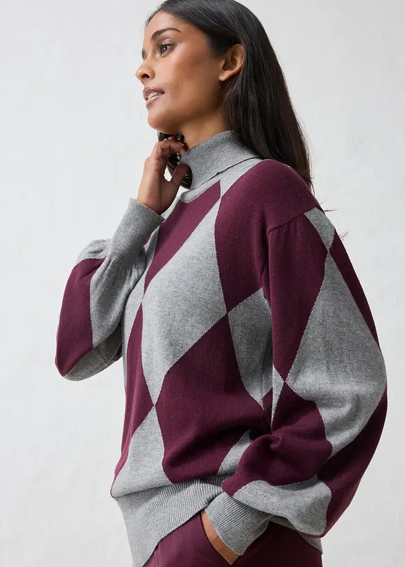 Maglione in filato fine a collo alto, bonprix