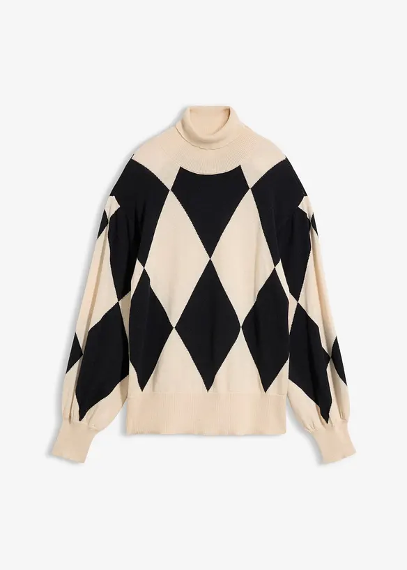 Maglione in filato fine a collo alto, bonprix