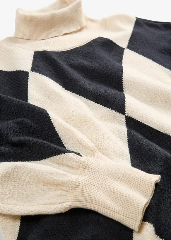 Maglione in filato fine a collo alto, bonprix