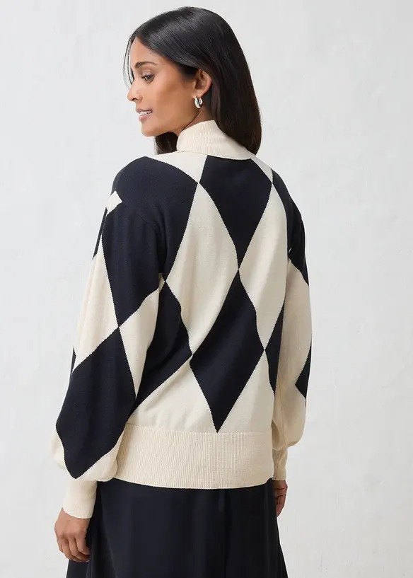 Maglione in filato fine a collo alto, bonprix