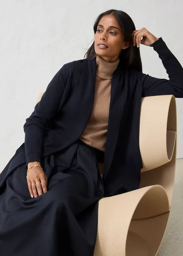 Cardigan in misto lana morbido, bonprix