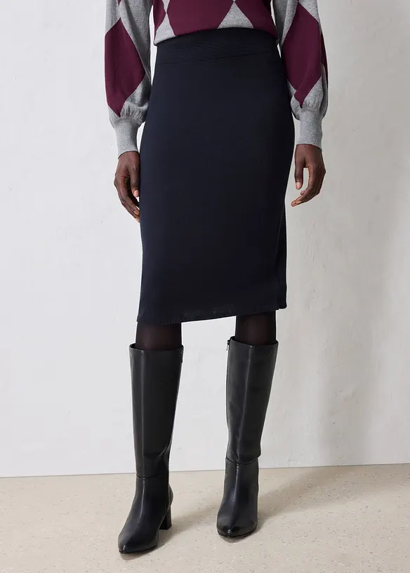 Gonna in morbida maglia misto lana, bonprix