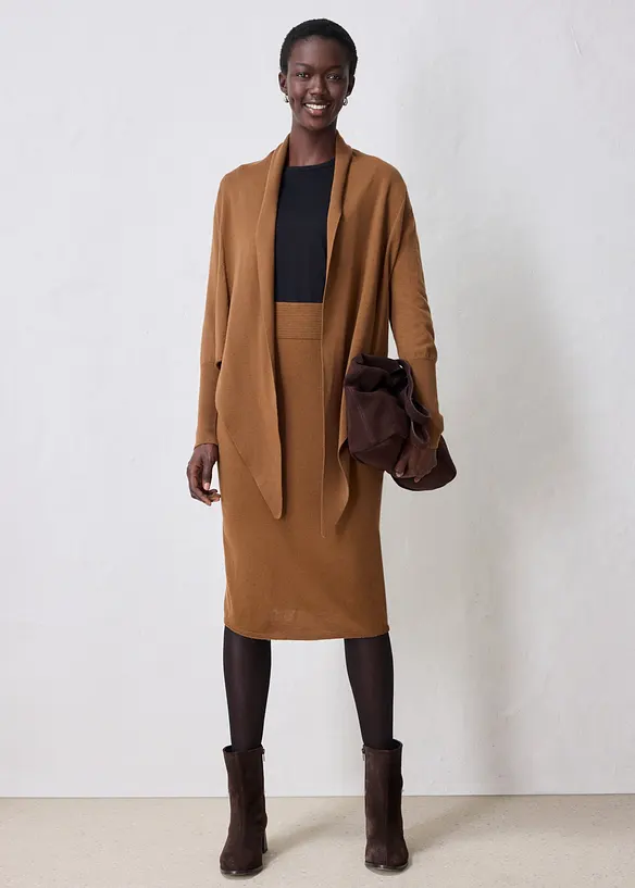Gonna in morbida maglia misto lana, bonprix