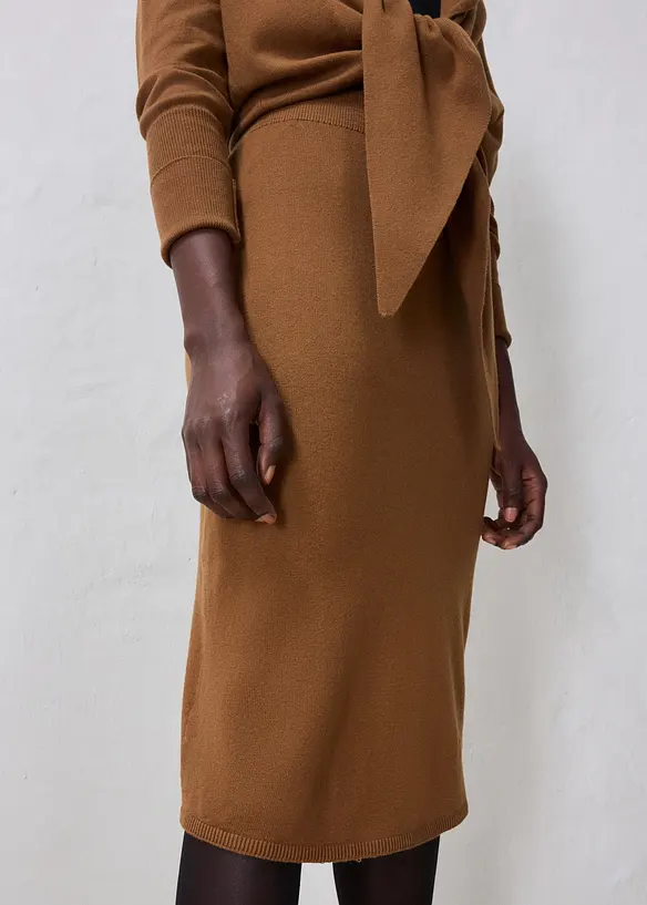 Gonna in morbida maglia misto lana, bonprix