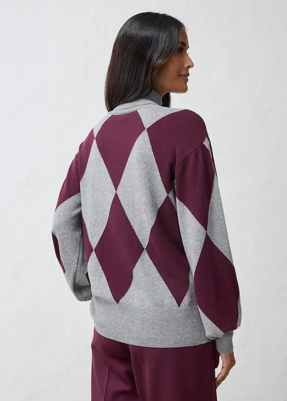 Maglione in filato fine a collo alto, bonprix