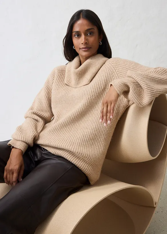 Maglione in misto lana morbido, bonprix