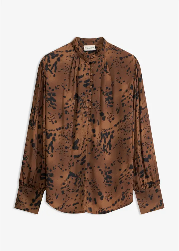 Blusa di chiffon con colletto dritto, bonprix
