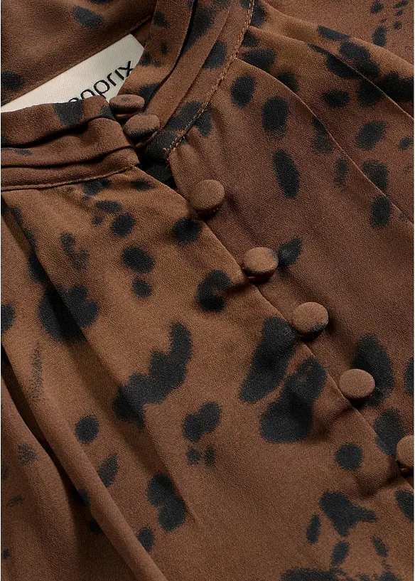 Blusa di chiffon con colletto dritto, bonprix