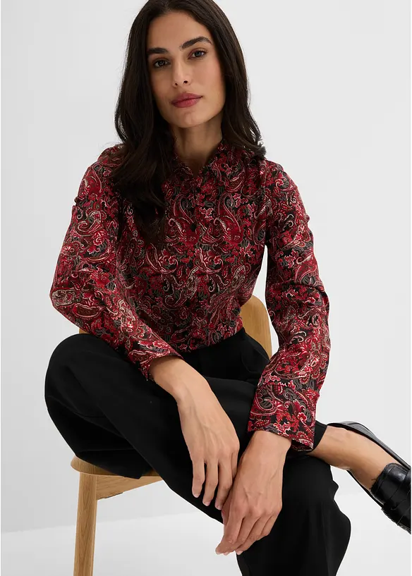 Camicia in cotone elasticizzato no stiro, bonprix