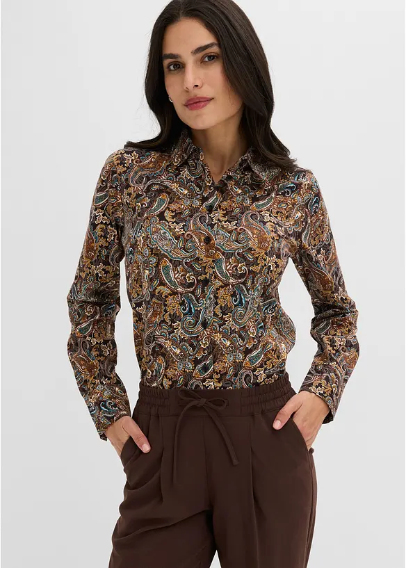 Camicia in cotone elasticizzato no stiro, bonprix