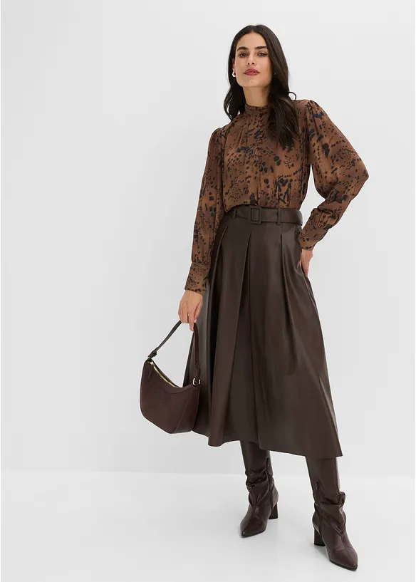 Blusa di chiffon con colletto dritto, bonprix