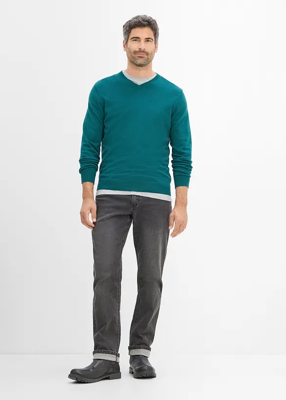 Maglione in misto cotone morbido a filato fine, bonprix