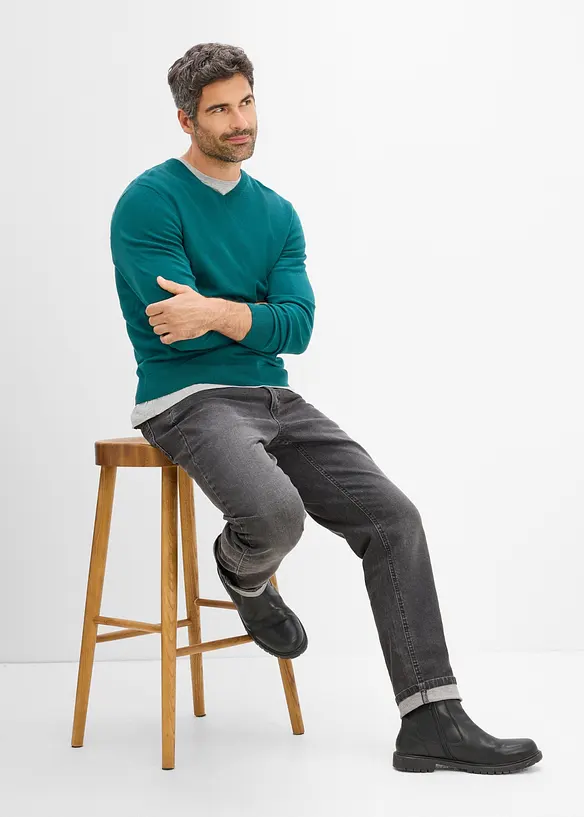 Maglione in misto cotone morbido a filato fine, bonprix