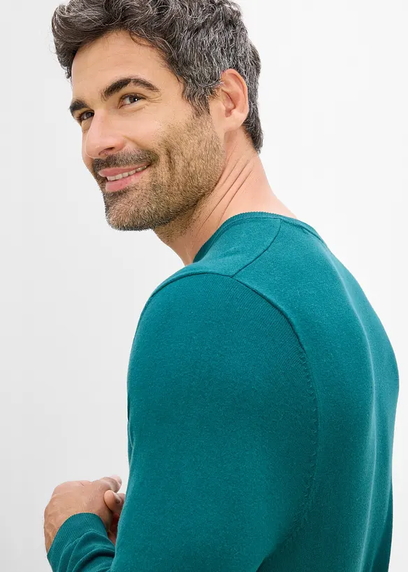 Maglione in misto cotone morbido a filato fine, bonprix