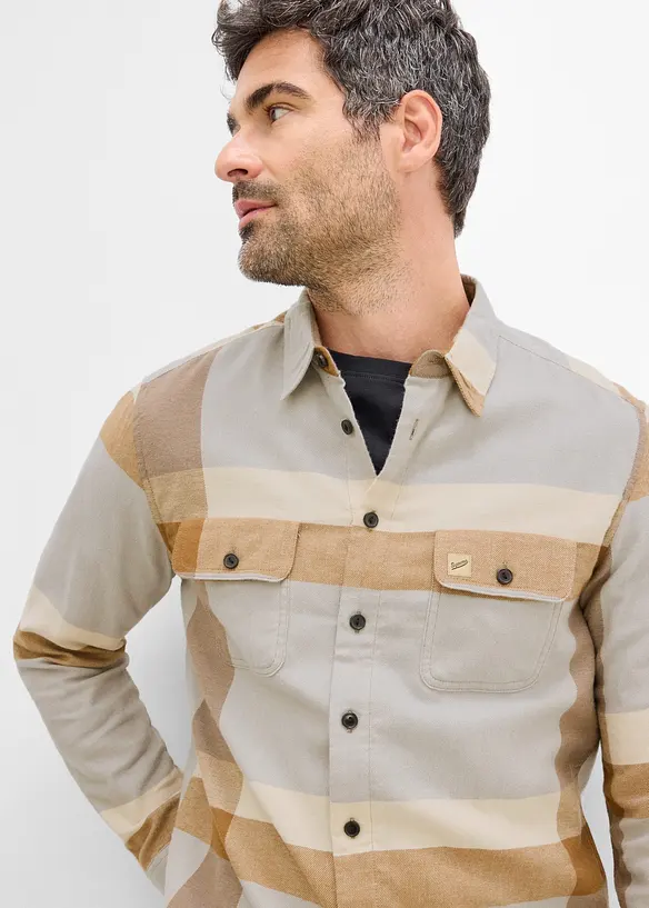 Camicia in flanella di puro cotone, bonprix
