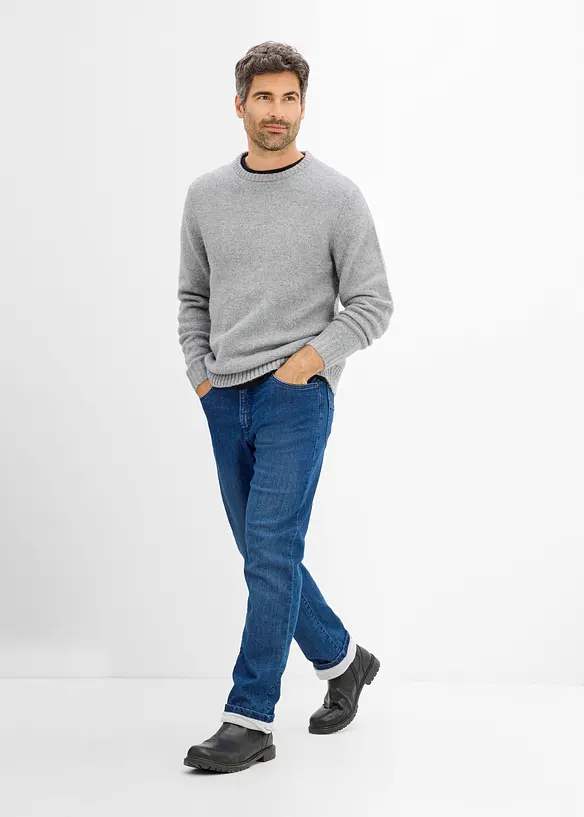 Jeans termici classic fit con fodera in jersey, straight, bonprix