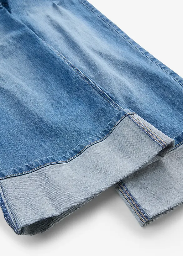 Jeans wide leg con risvolto, bonprix