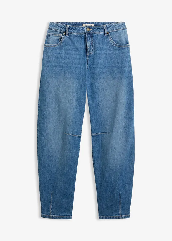 Jeans barrel, vita media, bonprix
