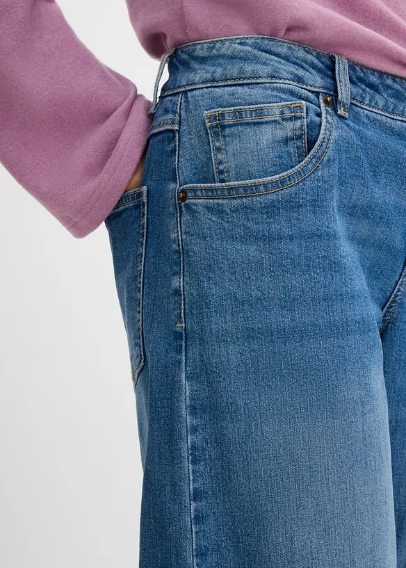 Jeans barrel, vita media, bonprix