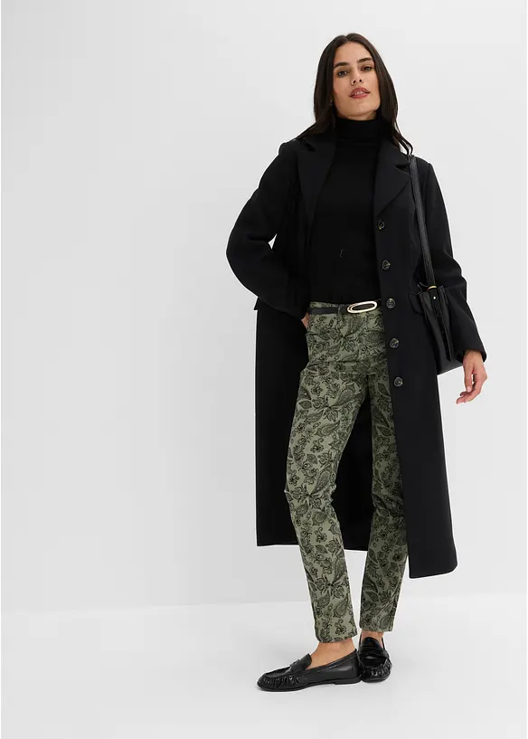 Pantaloni  in cotone elasticizzato fantasia, bonprix