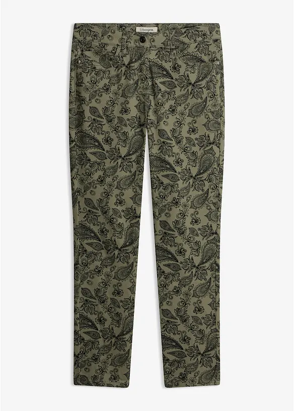 Pantaloni  in cotone elasticizzato fantasia, bonprix
