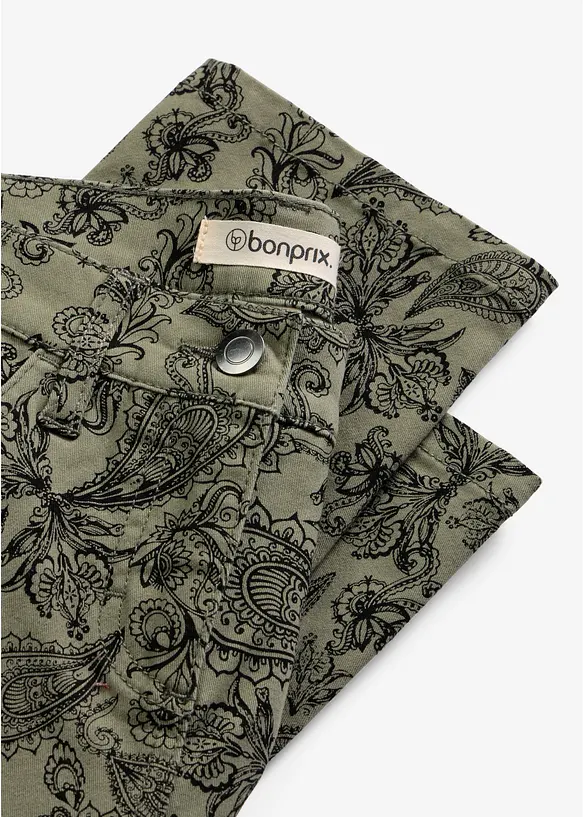 Pantaloni  in cotone elasticizzato fantasia, bonprix