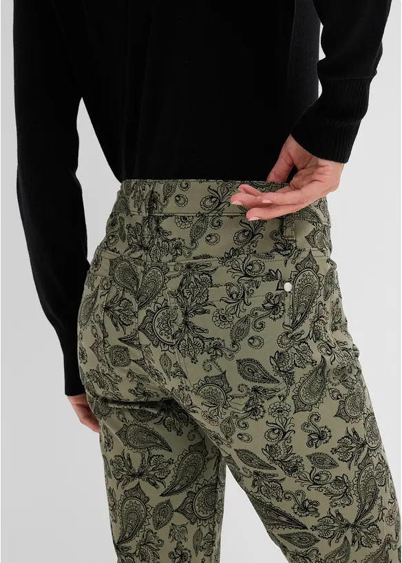 Pantaloni  in cotone elasticizzato fantasia, bonprix