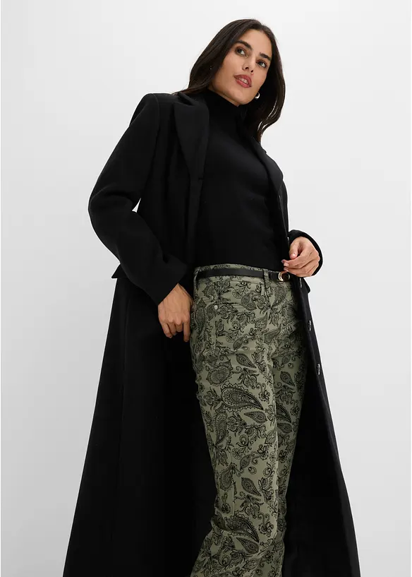 Pantaloni  in cotone elasticizzato fantasia, bonprix