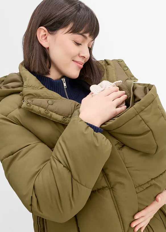 Giacca pr&eacute;maman imbottita e idrorepellente 3 in 1 con inserto babywearing, bonprix