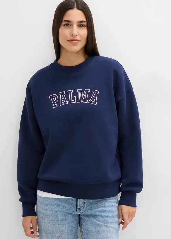 Felpa oversize in misto cotone, bonprix