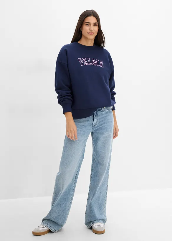 Felpa oversize in misto cotone, bonprix