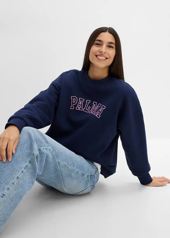 Felpa oversize in misto cotone, bonprix